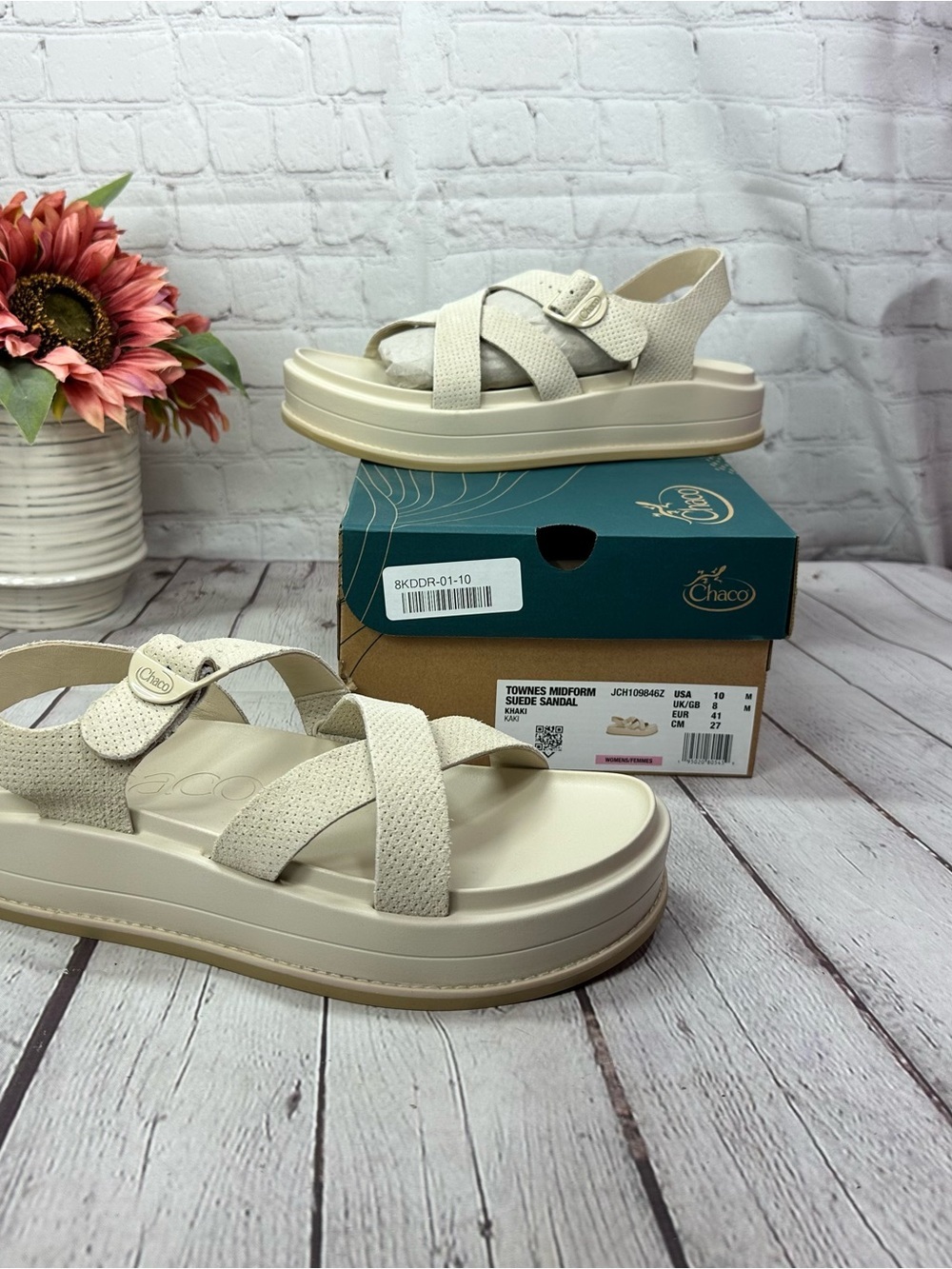 NIB Chaco Townes Midform Suede Sandal  khaki women 10 gorpcore outdoor casual